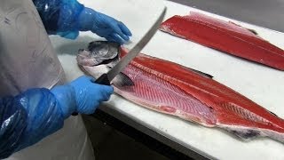 整條國王鮭魚的魚片